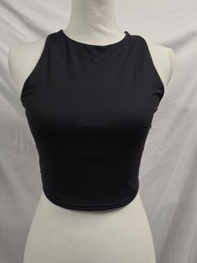 ALO Yoga Black Cropped High-Neck Tank